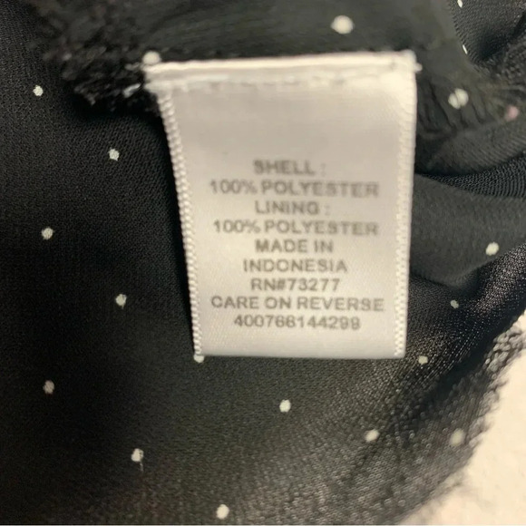 Elle black/white polka dot tiered bottom top size Large spaghetti straps - Picture 8 of 10